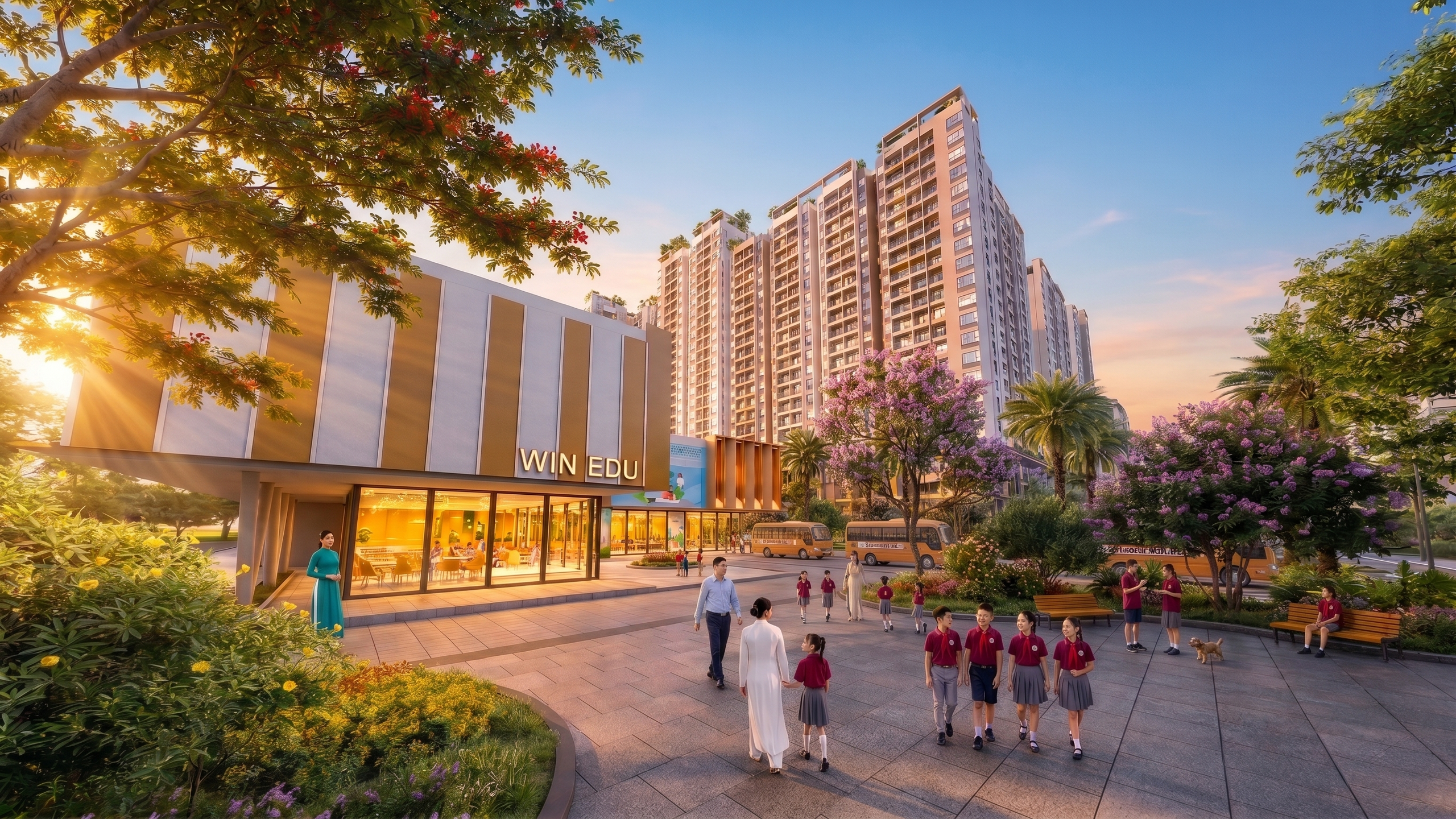 Phối cảnh trường học tại The Win City.